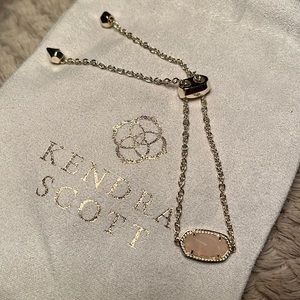 ❌SOLD ❌KENDRA SCOTT Gold Elaina Delicate Chain Bracelet in Rose Quartz